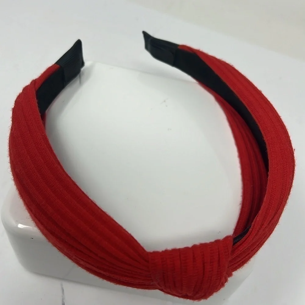 Red Fabric Top Knot Headband